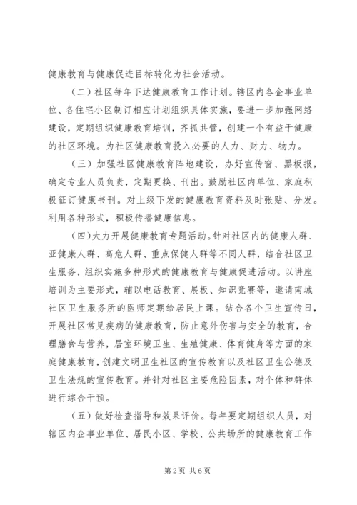 社区健康教育计划精选.docx