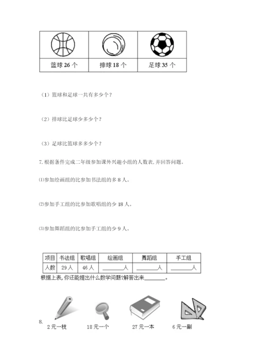 小学二年级数学应用题大全（轻巧夺冠）.docx