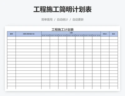 工程施工简明计划表