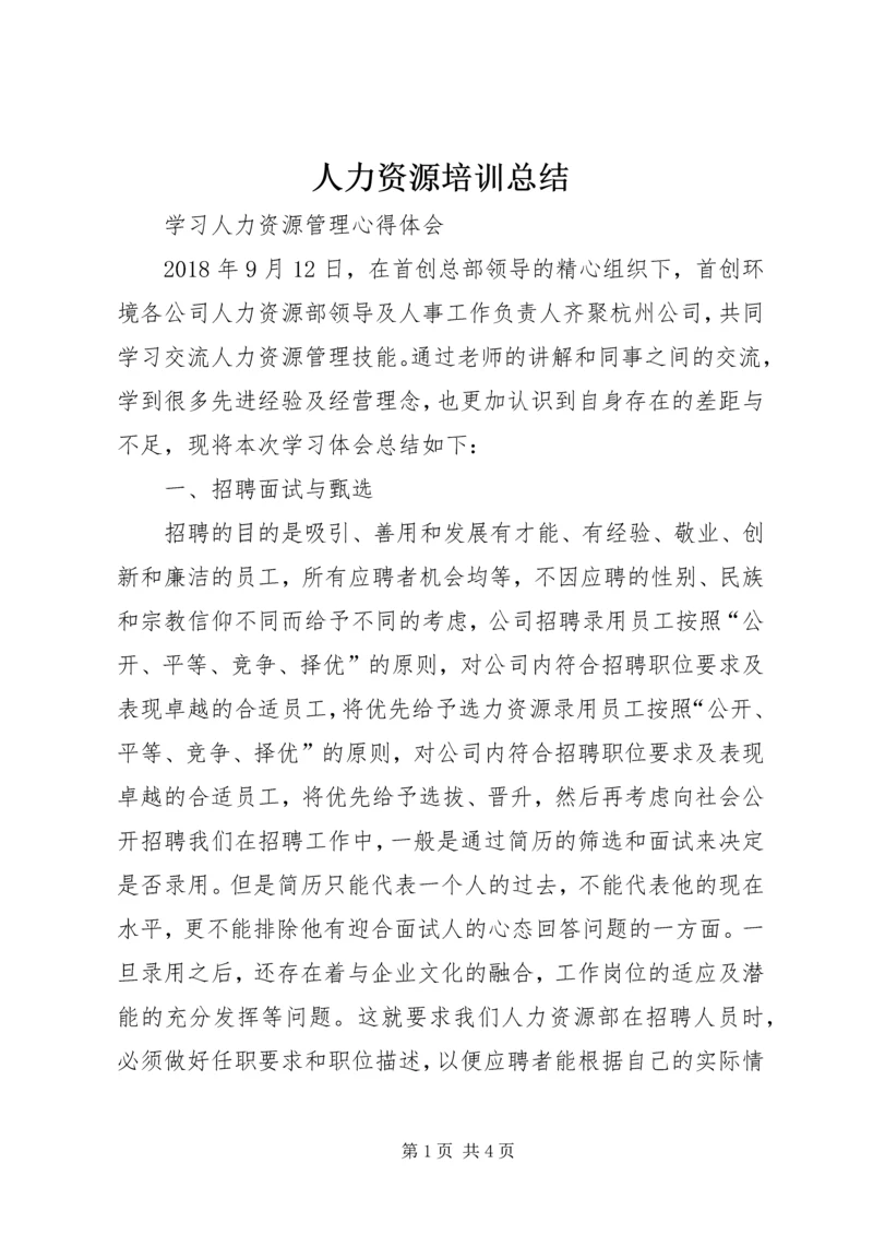 人力资源培训总结.docx