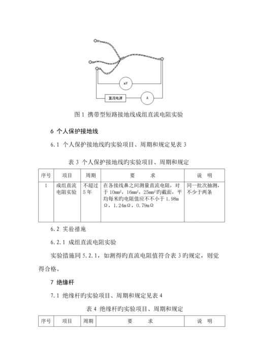 电力安全工器具预防性试验专题规程最新版.docx