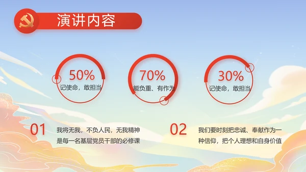 蓝色大气时代楷模演讲PPT