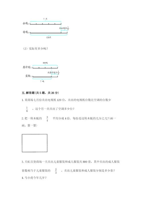 冀教版五年级下册数学第六单元 分数除法 测试卷（黄金题型）word版.docx