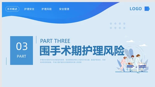 蓝色卡通围手术期安全管理PPT模板宣传PPT动态PPT