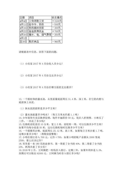 六年级小升初数学应用题50道含答案【研优卷】.docx