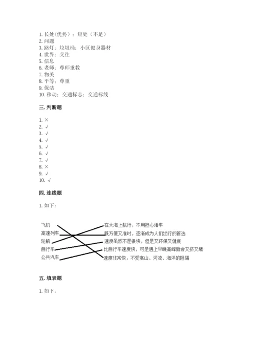 部编版三年级下册道德与法治期末测试卷附答案（夺分金卷）.docx