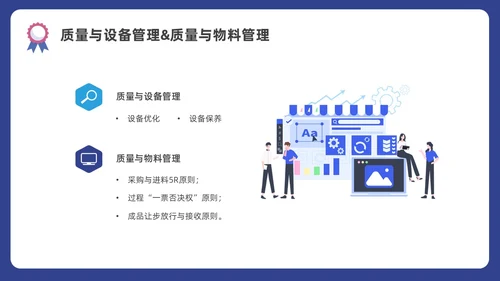 蓝色水彩插画商务质量管理与质量控制企业培训PPT