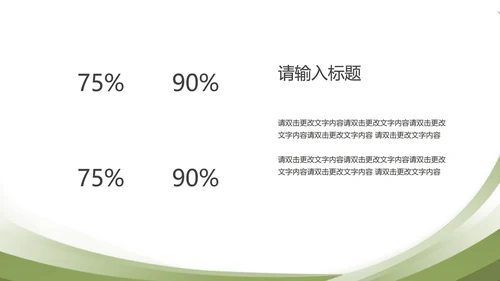 绿色简约风扁平总结汇报PPT模板