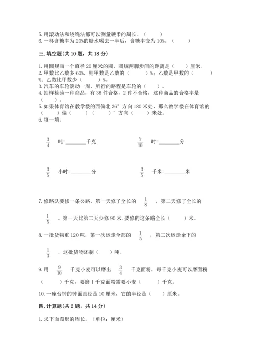 2022六年级上册数学《期末测试卷》审定版.docx