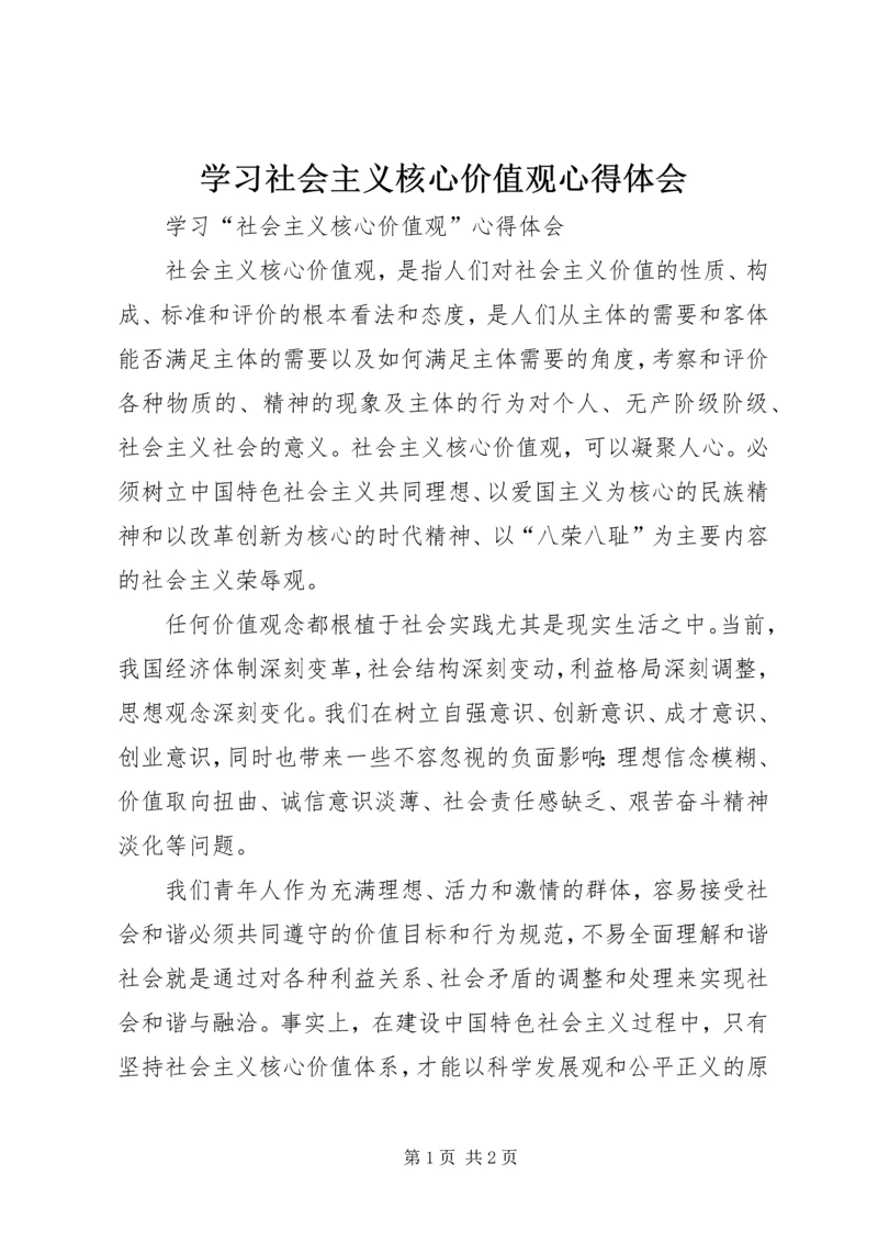 学习社会主义核心价值观心得体会 (22).docx