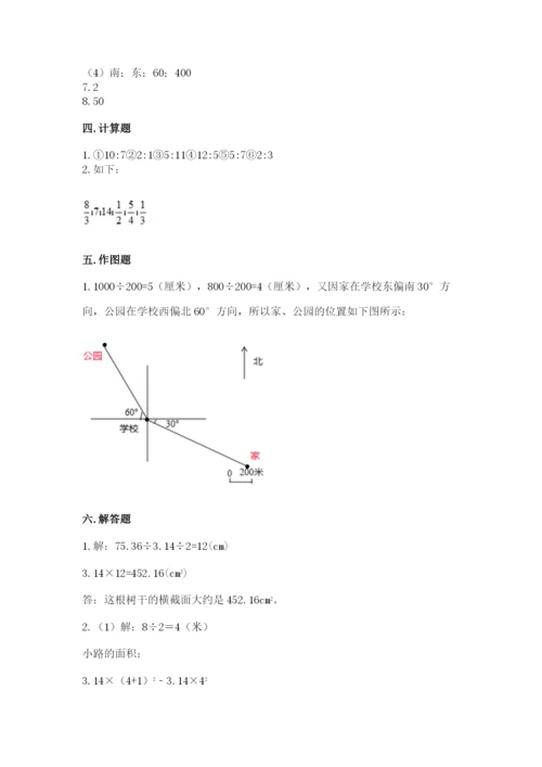 小学数学六年级上册期末卷附参考答案（突破训练）.docx