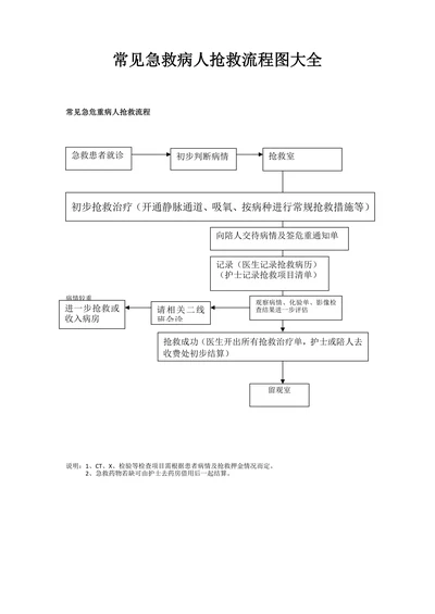常见急救病人抢救流程图大全