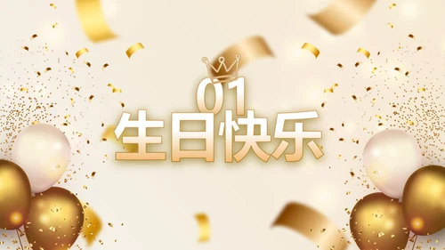 生日快乐生日派对纪念册电子相册动态PPT模板