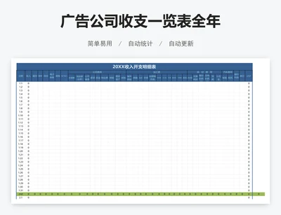 广告公司收支一览表全年