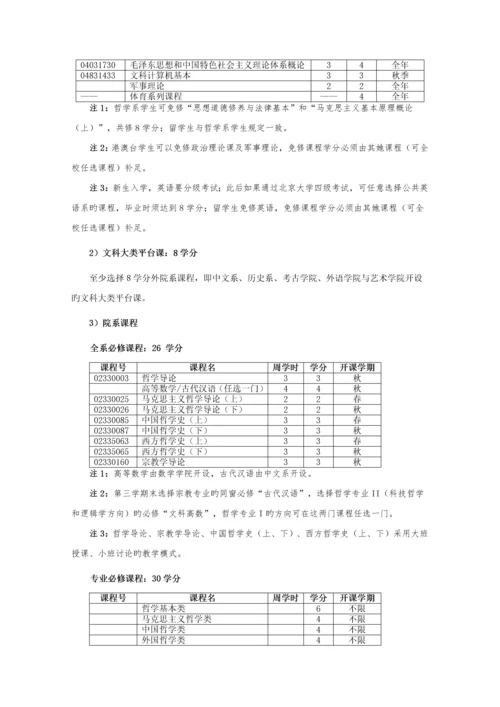 北大本科培养专题方案哲学.docx