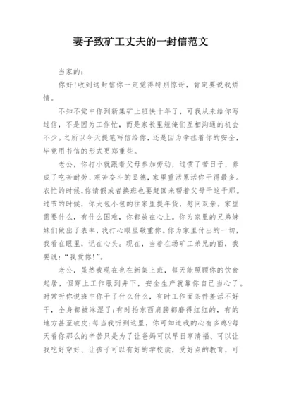 妻子致矿工丈夫的一封信范文_1.docx