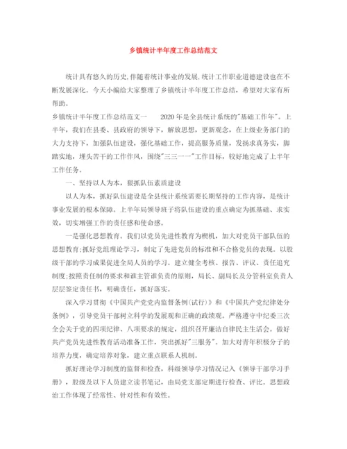 精编之乡镇统计半年度工作总结范文.docx