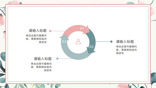 粉色花卉小清新文艺PPT模板