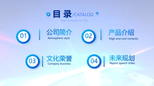 蓝色公司简介企业宣传工作总结PPT