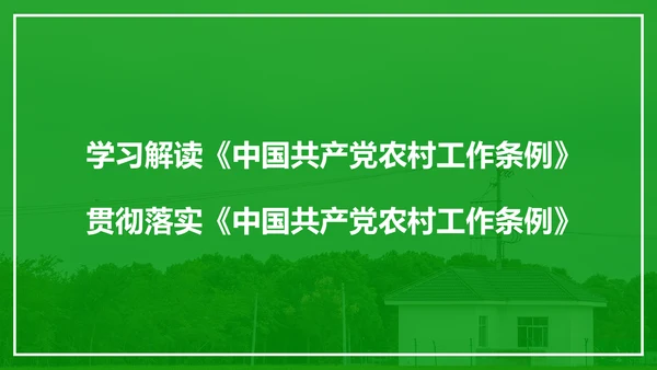 学习解读中国共产党农村工作条例PPT模板