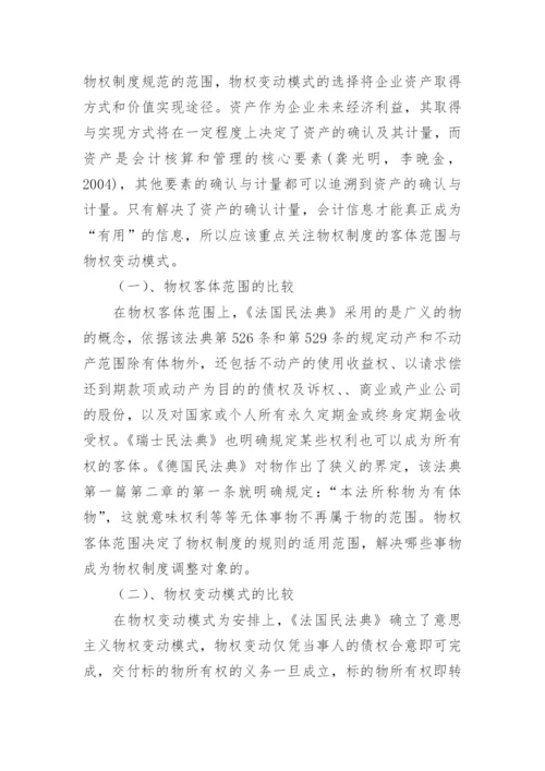 物权制度模式对资产确认与计量的影响论文.docx