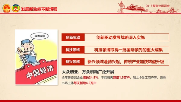 彩墨党政大气聚焦两会精神学习教育PPT