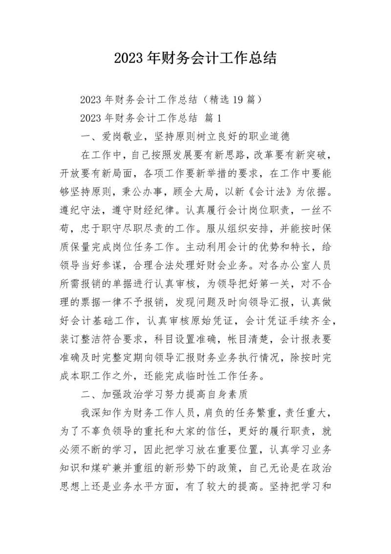 2023年财务会计工作总结.docx