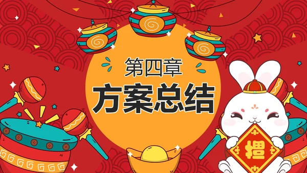 红色国潮风兔年春节不打烊营销策划方案PPT模板