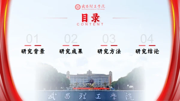 武昌理工学院论文答辩通用PPT模板