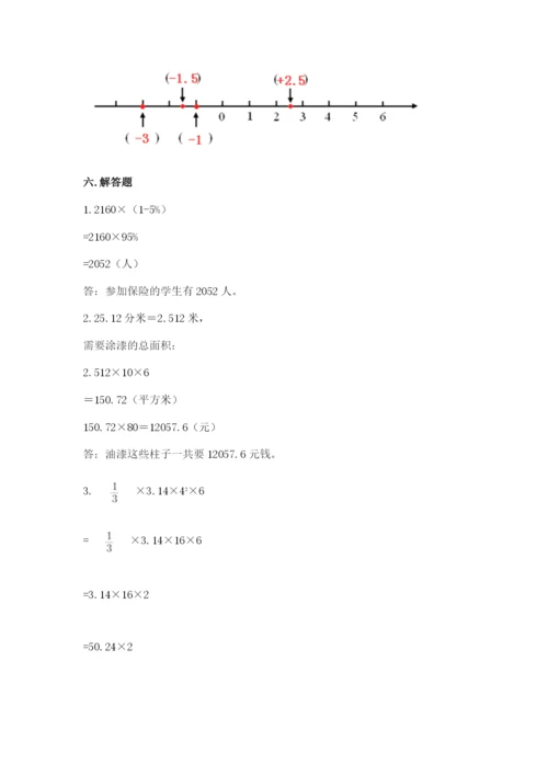 人教版六年级下册数学期末测试卷及参考答案（精练）.docx