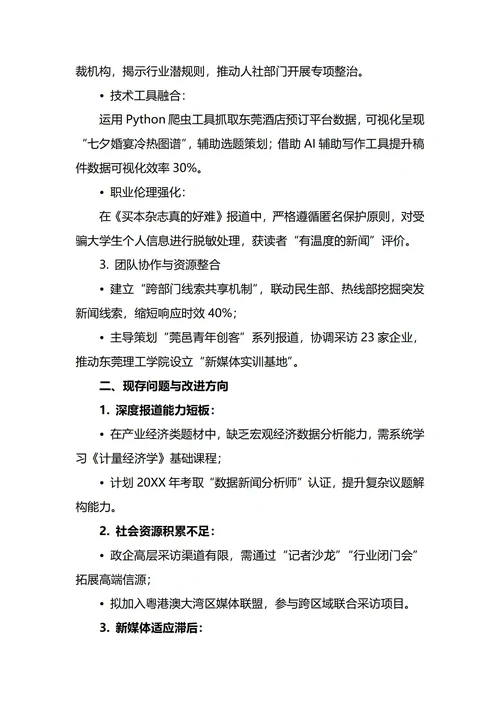 记者年终工作总结