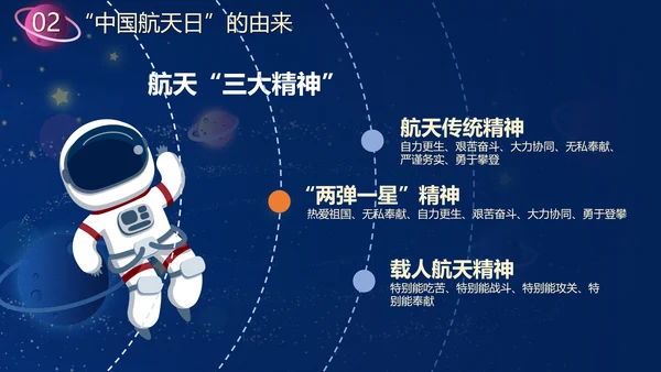 蓝色星空中国梦航天梦主题班会PPT模板