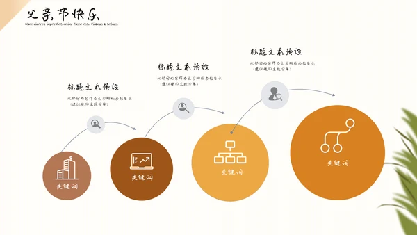 暖色卡通场景化父亲节通用PPT模板