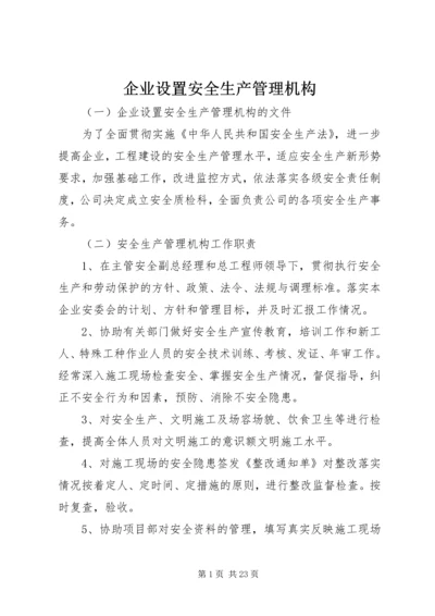 企业设置安全生产管理机构.docx