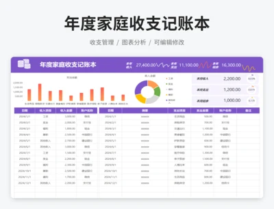 年度家庭收支记账本