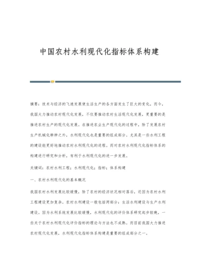 中国农村水利现代化指标体系构建.docx