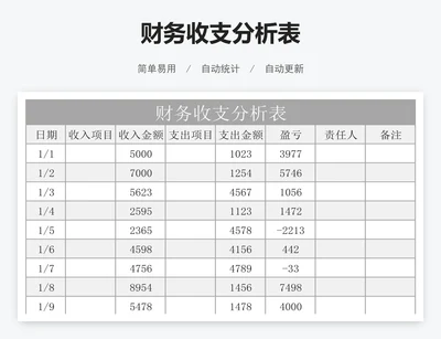 财务收支分析表