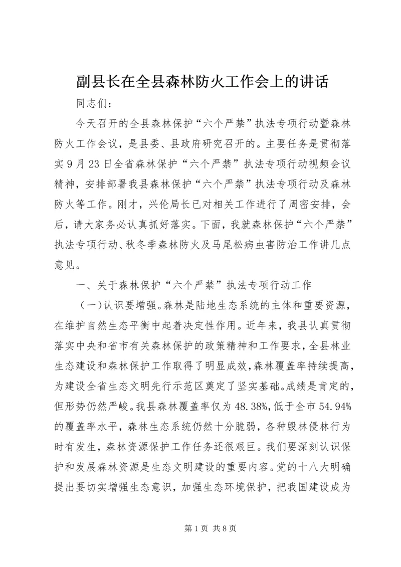 副县长在全县森林防火工作会上的讲话.docx