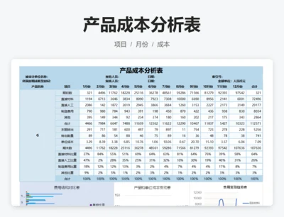 产品成本分析表