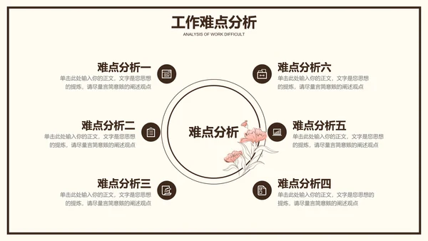 粉色小清新花卉通用工作总结PPT演示模板
