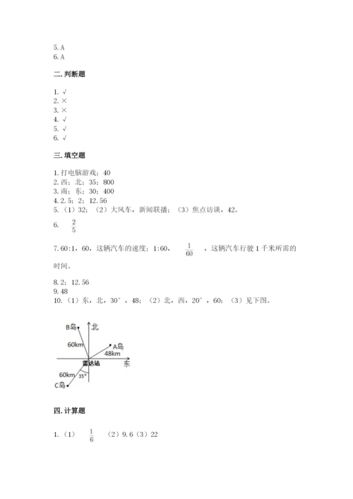 2022人教版六年级上册数学期末测试卷【必考】.docx