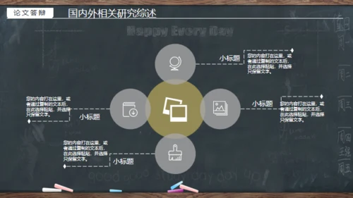 黑板风严谨实用毕业答辩通用PPT模板