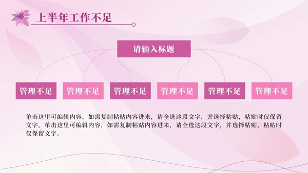 唯美飘花工作总结PPT模板