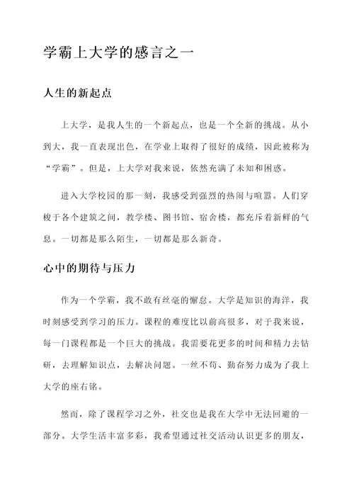 学霸上大学的感言