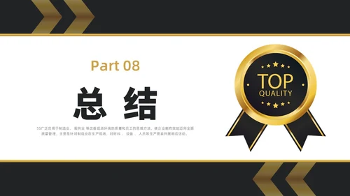 黑金简约商务5S改善报告企业质量复盘PPT质量管理