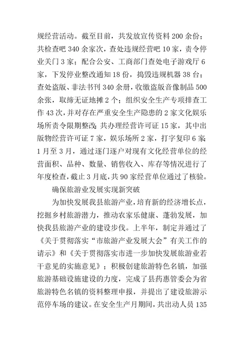 文广局上半年工作总结5篇