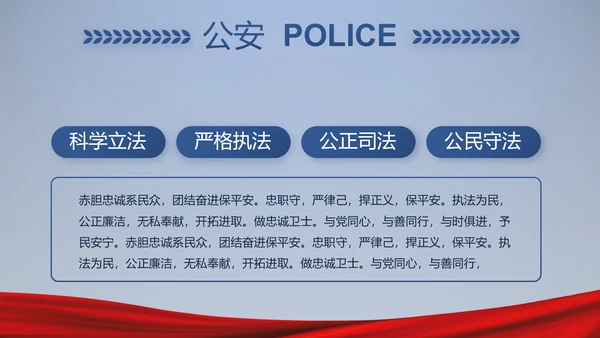 蓝色大气公安警察派出所演讲动态PPT
