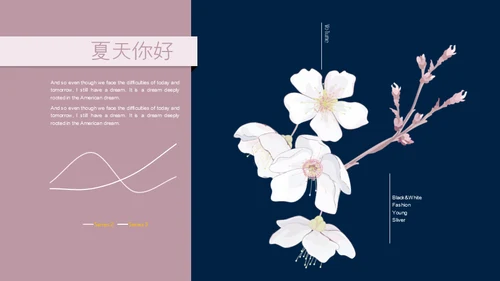 你好夏天女性白领工作总结通用PPT模板