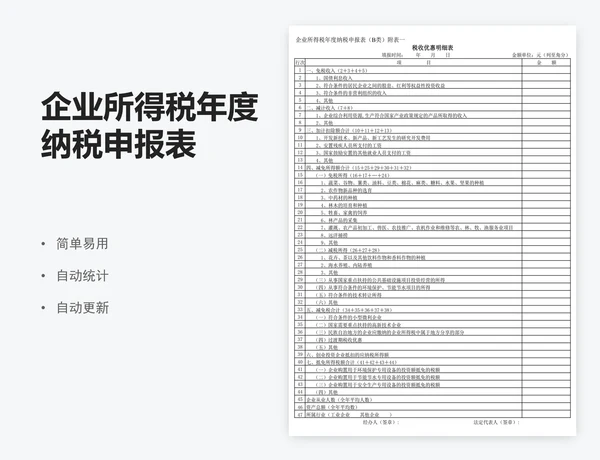 企业所得税年度纳税申报表