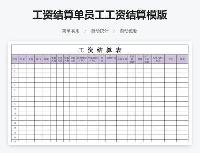 工资结算单员工工资结算模版